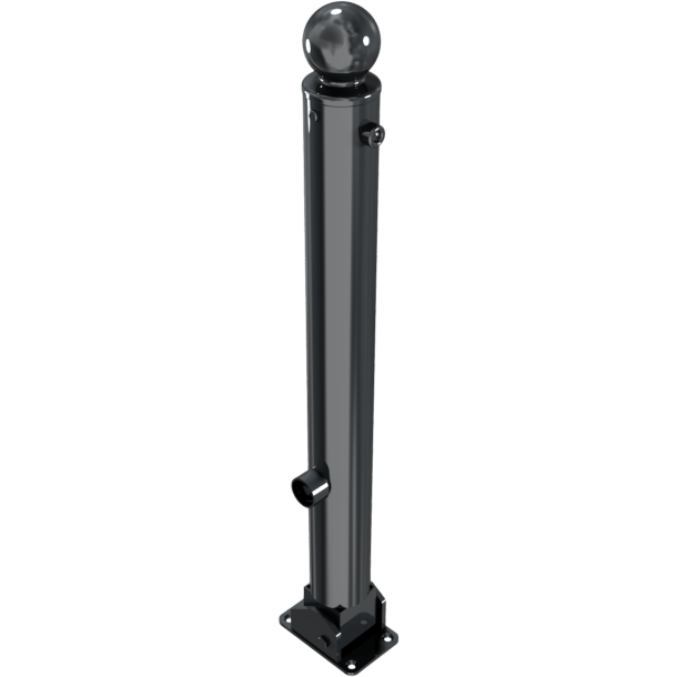 Ornamental bollard | Series 484B | � 82 mm | foldable, self-engaging lockto be fixed by plugs, with base plate 100 x 150 mm | with triangular locking mechanism acc. with DIN 3223 | without eyelet